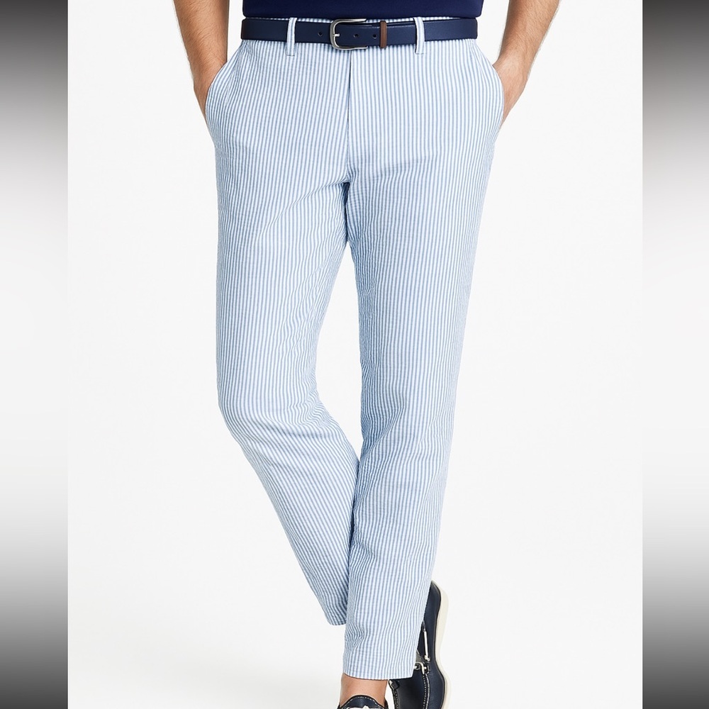 Vineyard Vines Light Blue and White Seersucker Men’s Pants
